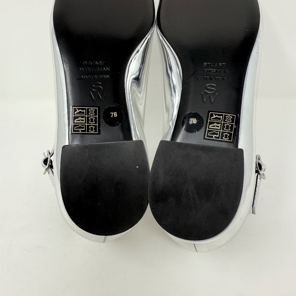 New Stuart Weitzman Eden Cross Strap Ballet Flat Sz 7 - Picture 12 of 12